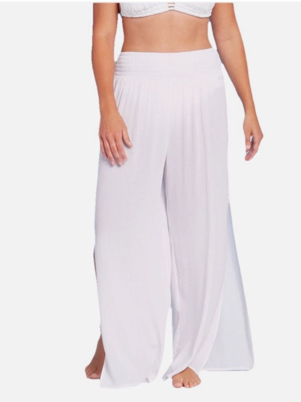 NWT Shade & Shore Gauze Cover Up Pants - White, Small